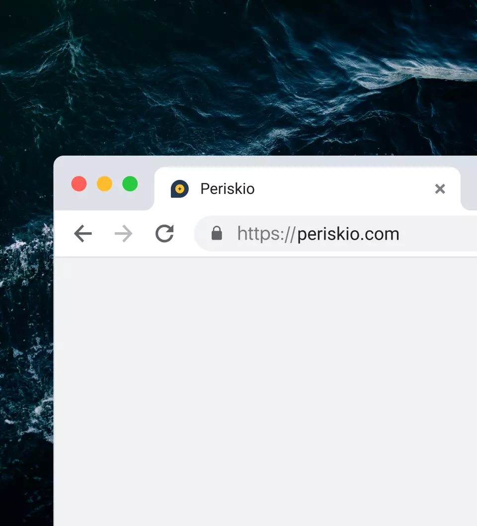 Aperçu du favicon Periskio sur un navigateur web